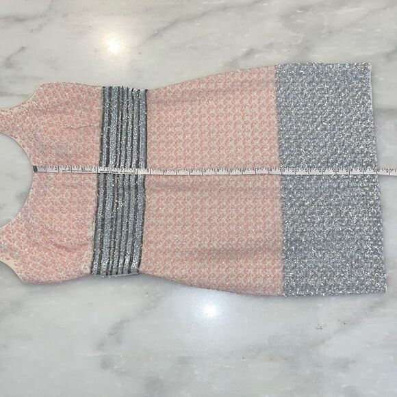 Badgley Mischka Sequin Beaded Sleeveless Mini Sheath Cocktail Dress - Picture 14 of 16